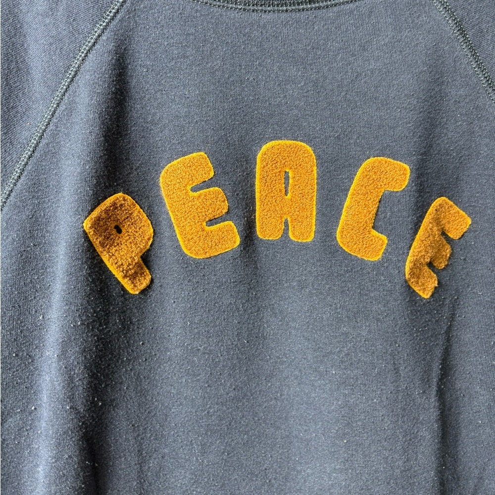 American Eagle Black & Orange Peace Crewneck Sweatshirt Size Medium Cotton - Picture 7 of 12